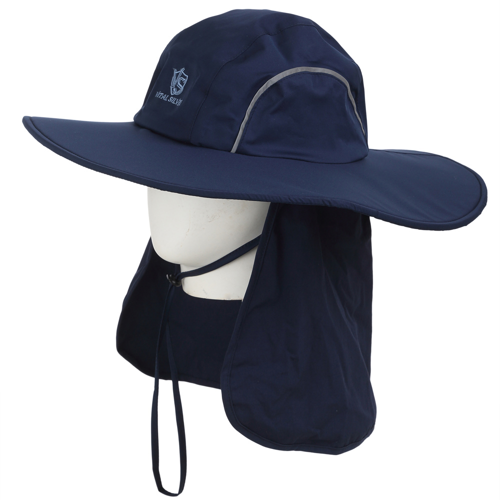 Vital Silver 銀盾- 防水透濕護頸大圓盤帽 (深藍)