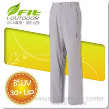 維特 FIT 男新款 彈性吸排抗UV功能長褲/休閒長褲 FS1803 鋁灰色