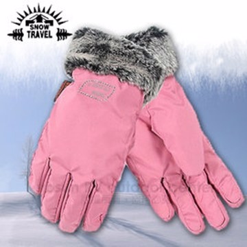 SNOW TRAVEL 英國進口 Ski-Dri 水鑽 防水透氣保暖手套_AR-56 粉紅