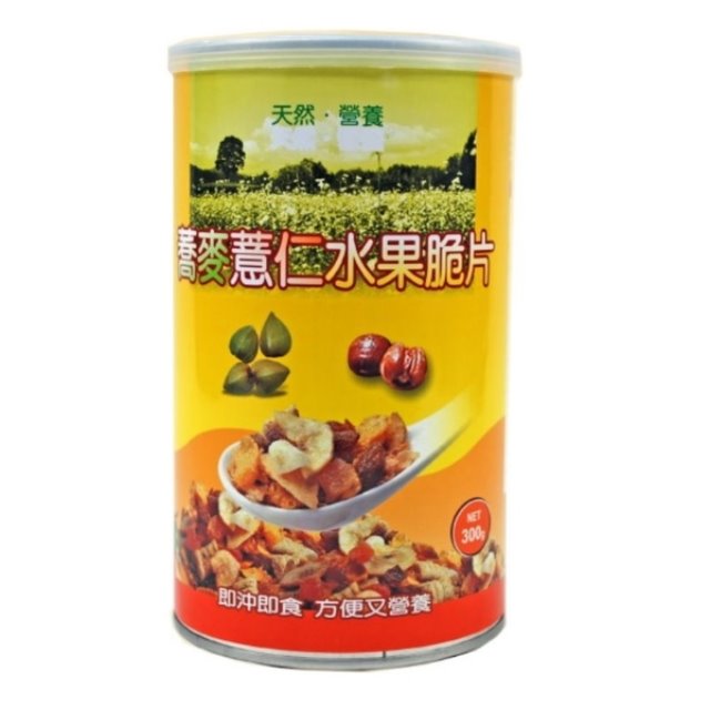 【二林農會】蕎麥薏仁水果脆片 (300gx4罐)