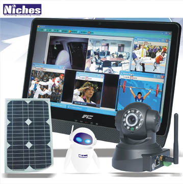 Niches VIS雲端行車紀錄防盗監控系統含太陽能板及FIC平板（黑）