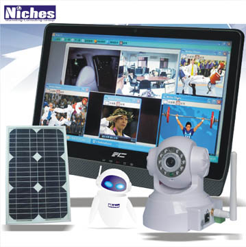 Niches VIS雲端行車紀錄防盗監控系統含太陽能板及FIC平板（白）