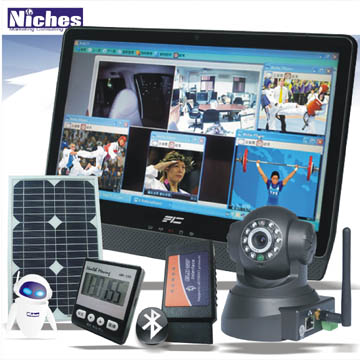 Niches VIS雲端行車紀錄防盗監控系統含太陽能板及FIC平板及健康管理與OBDII（黑）