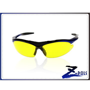 【Z-POLS旗艦系列】PC防爆增光黃 頂級黑藍漸烤漆 TR超彈性舒適材質 UV4運動眼鏡，全新上市