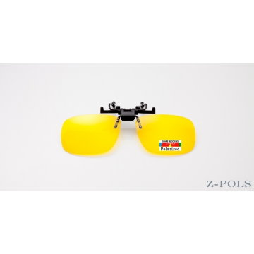 【Z-POLS夾式新款】100%偏光!可夾式 近視專用 專業款(夜用黃)、可掀彈性頂級眼鏡，夜間外出必備!