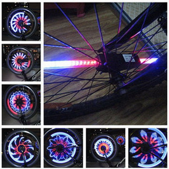 自行車風火輪輻條燈 32炫彩LED(2入裝)
