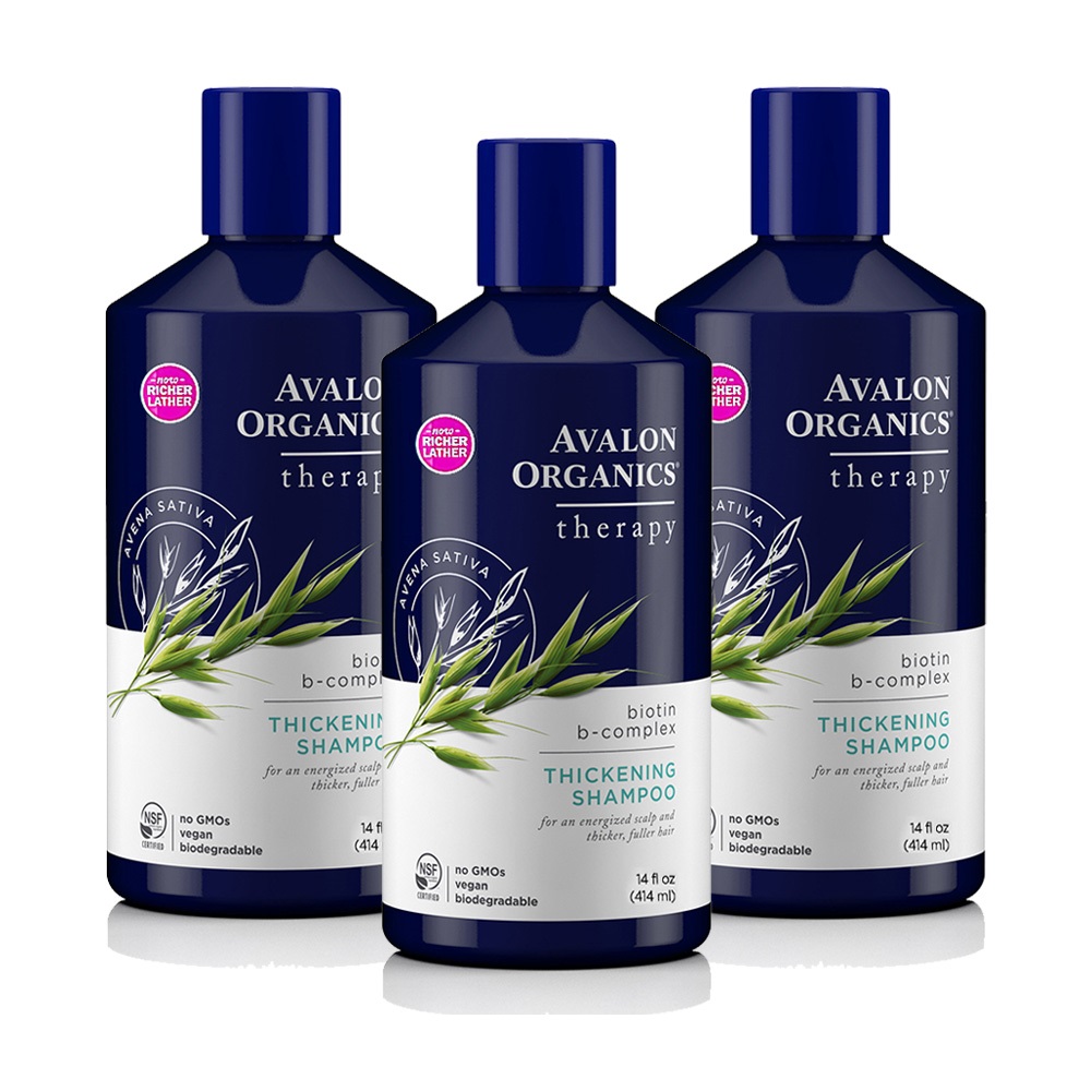 AVALON ORGANICS 湛藍B群健髮精油洗髮精414ml/14oz x3入