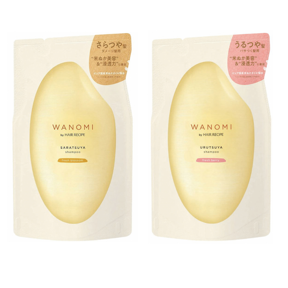 日本 Hair Recipe WANOMI 髮的食譜米糠洗髮精補充包 300ml