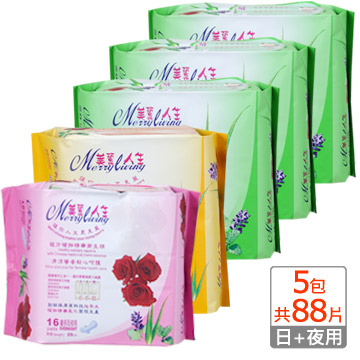 《美麗人生》複方植物精華 衛生棉組合 (日用型x3包、夜用型x1包、夜用加強型x1包)