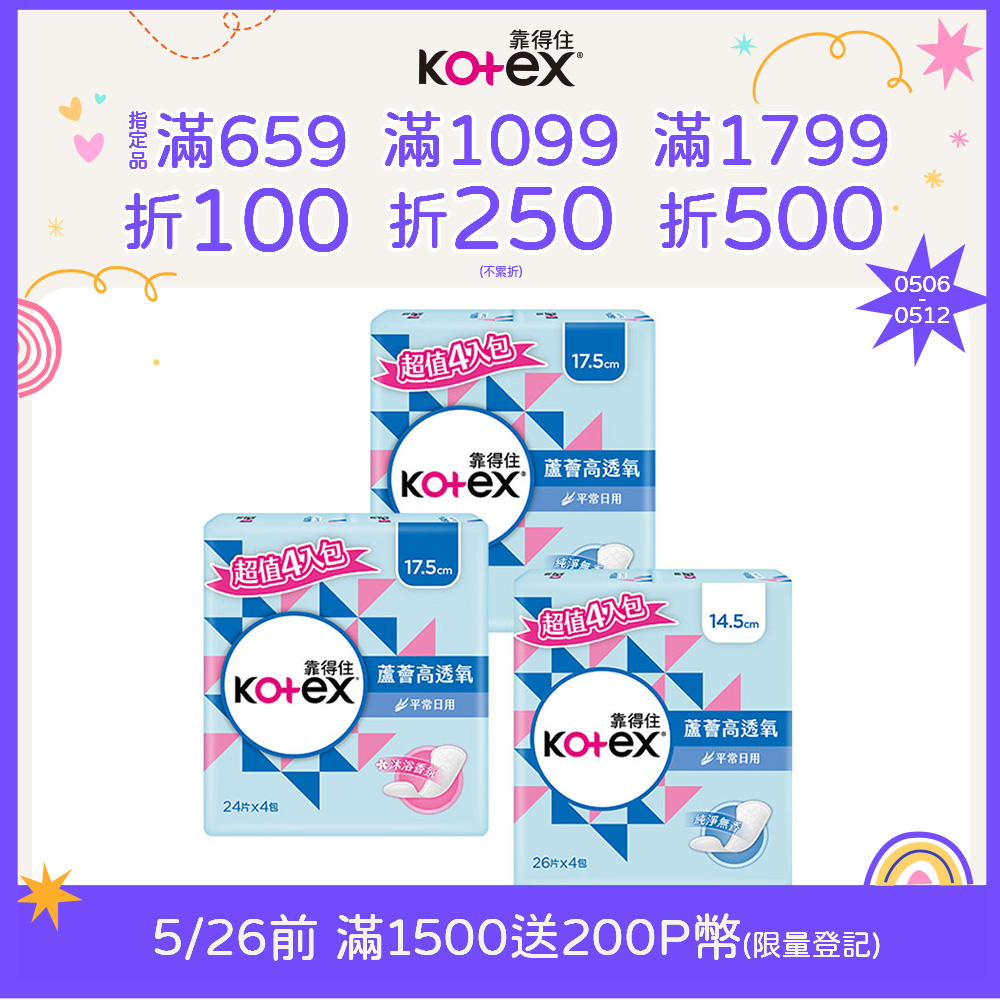 靠得住 蘆薈高透氧護墊 標準無香/加長型無香/沐浴香氛 24包/箱