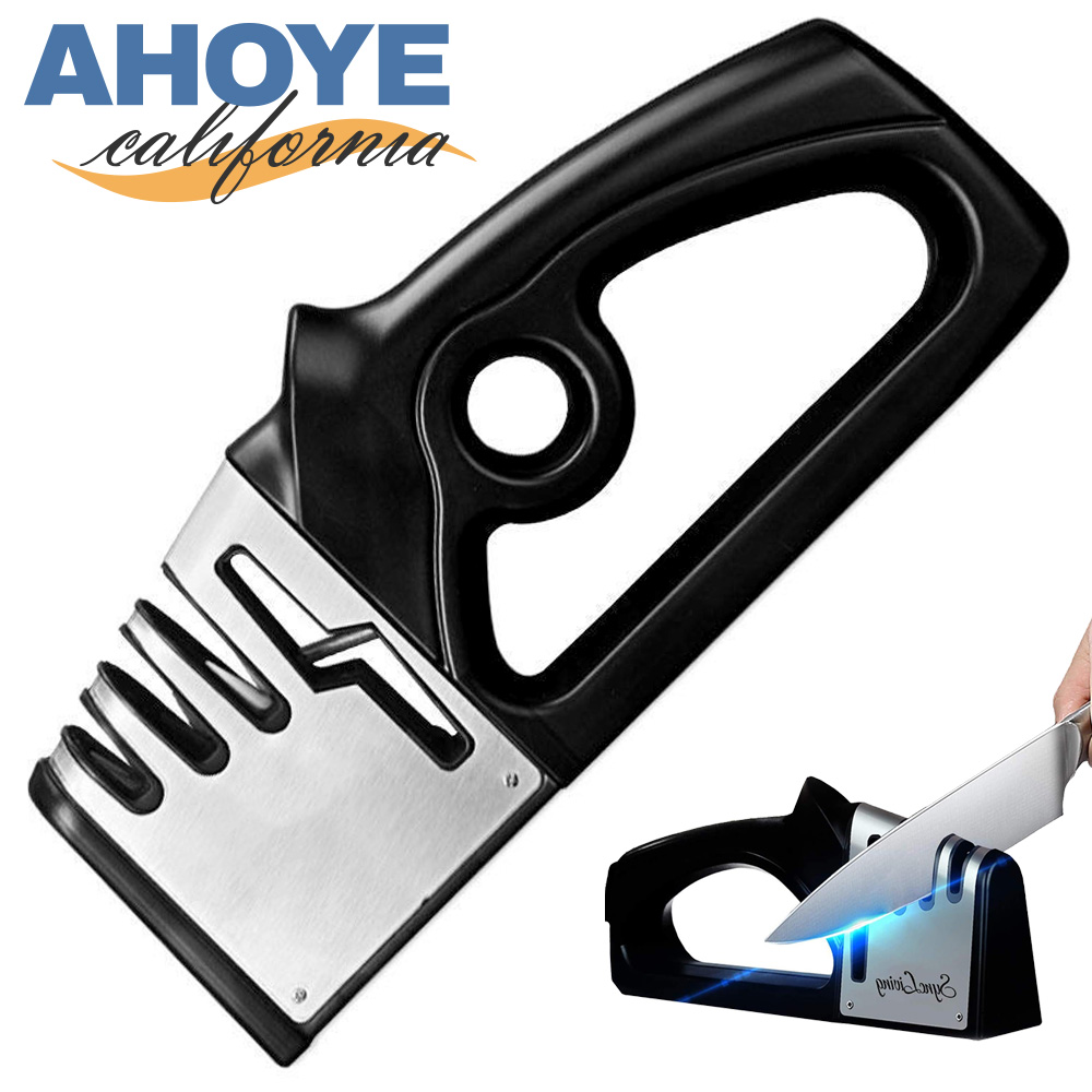【Ahoye】4in1好抓握家用磨刀器 (磨刀 磨刀器具 磨刀架 快速磨刀)