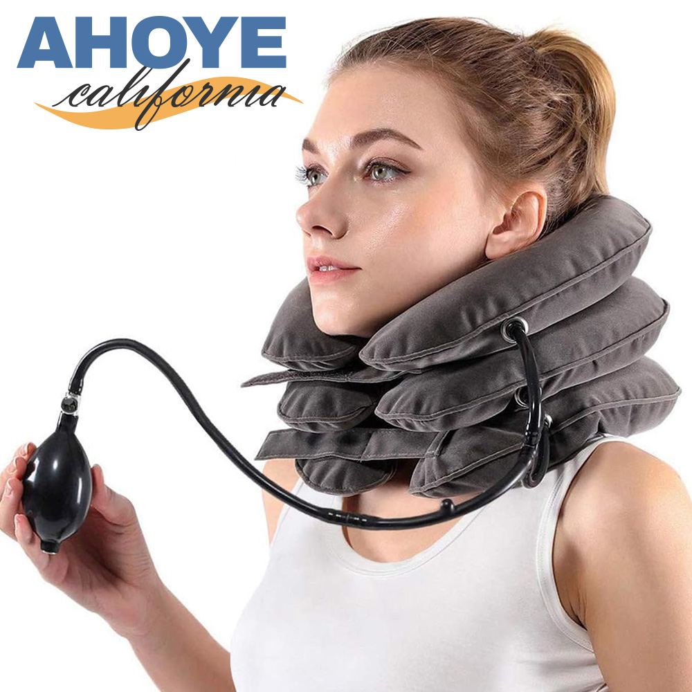 【AHOYE】便攜充氣式牽引頸枕 (充氣枕 充氣頸枕 頸椎牽引器 頸椎伸展器)