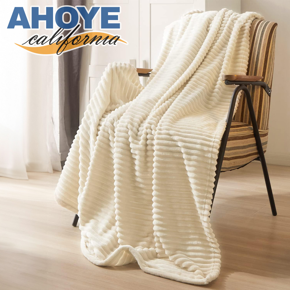 【AHOYE】新款加厚法蘭絨羊毛蓋毯 (毯子 被毯 懶人毯 暖毯 絨毛毯 沙發毯)