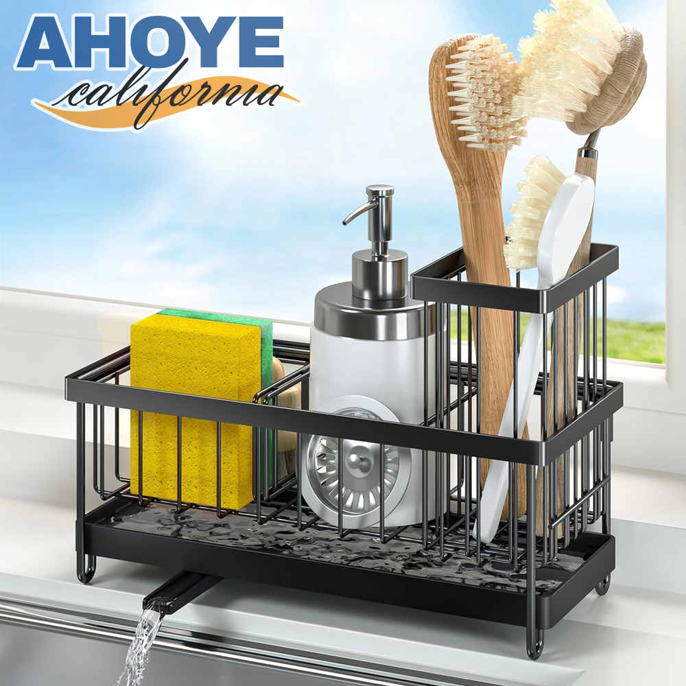 【AHOYE】廚房水槽瀝水架 (收納架 水槽置物架 菜瓜布架 餐具架 海綿架)