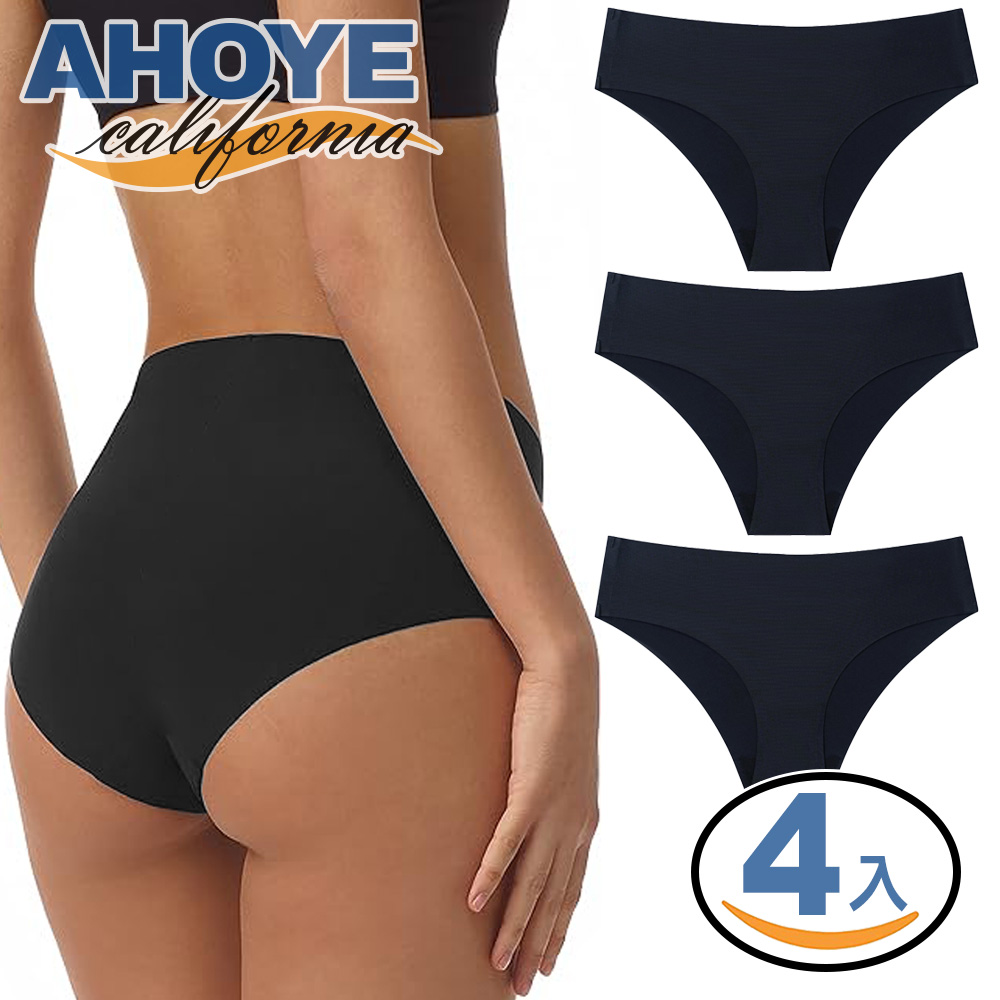 【AHOYE】歐美低腰無痕透氣內褲 4件組 (女內褲 無痕內褲 三角褲 女內著)