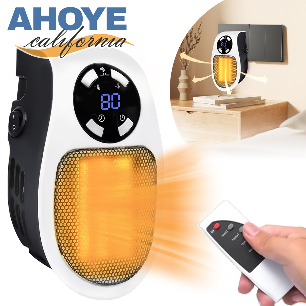 【AHOYE】液晶定時壁掛無線遙控暖風機 (電暖器 掛暖機 加熱器 暖氣機 )