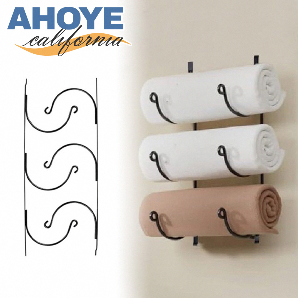 【AHOYE】壁掛浴室毛巾收納架 (毛巾架 廁所置物架 紅酒架 浴巾架)