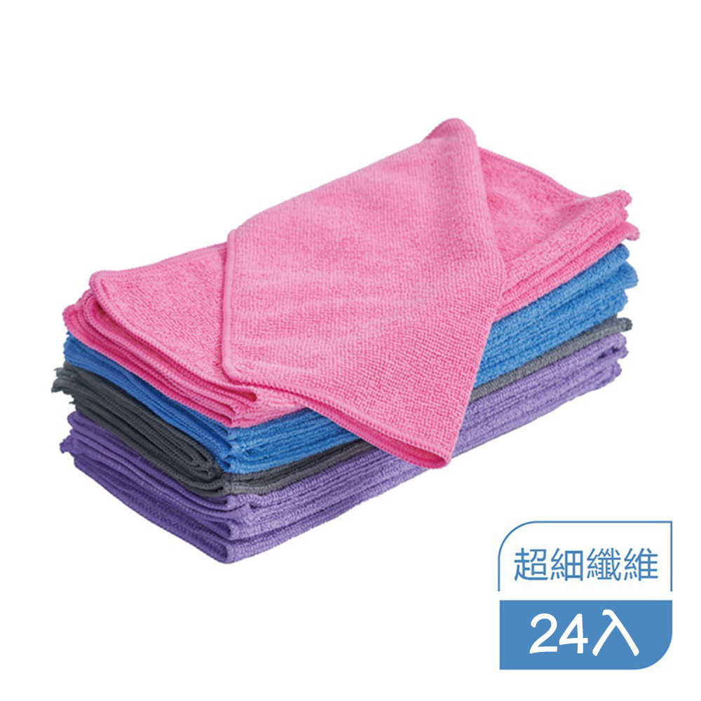 【舞水痕】搖滾雞超細纖維抹布 乾濕兩用-24入(30x30cm/隨機出色)