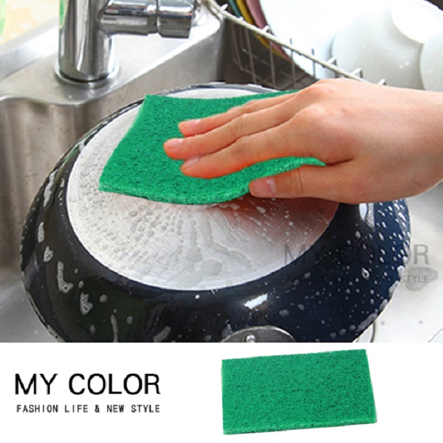 MY COLOR【10片】金鋼砂百潔菜瓜布 洗碗布 清潔布 洗碗 刷碗布 【R007】