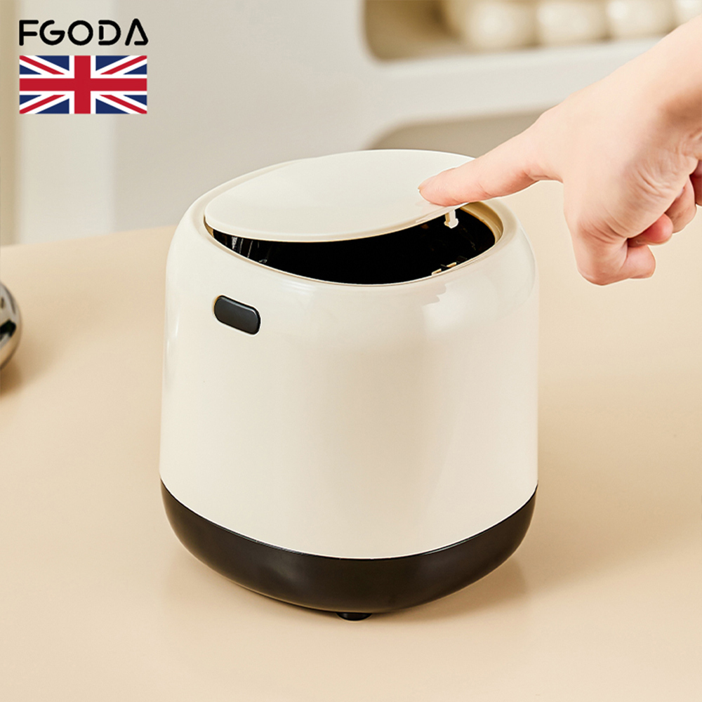 【英國FGODA】桌上型按壓彈蓋式垃圾桶