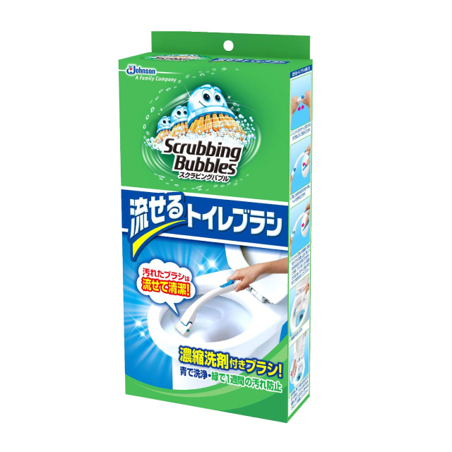 日本SC Johnson水溶性馬桶清潔刷(桿子1入/替換刷頭4入)