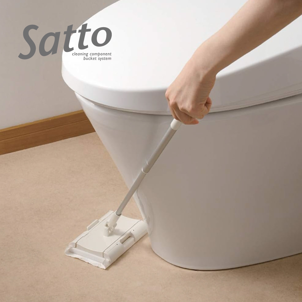 【日本山崎】Satto夾式迷你地板擦 含伸縮桿