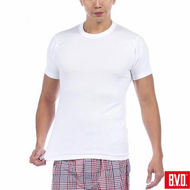 【BVD】時尚純棉型男圓領短袖內衣~2件組