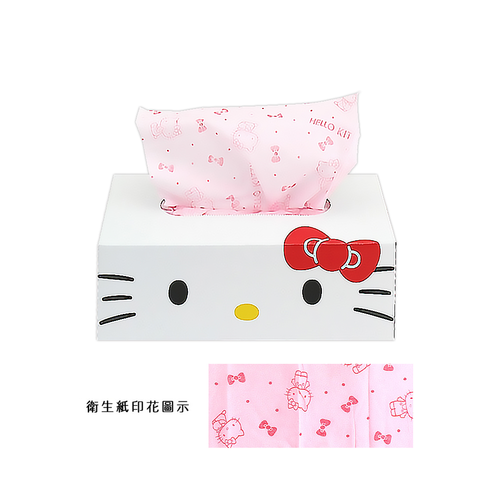 日本Hello Kitty卡通印花盒裝面紙150抽