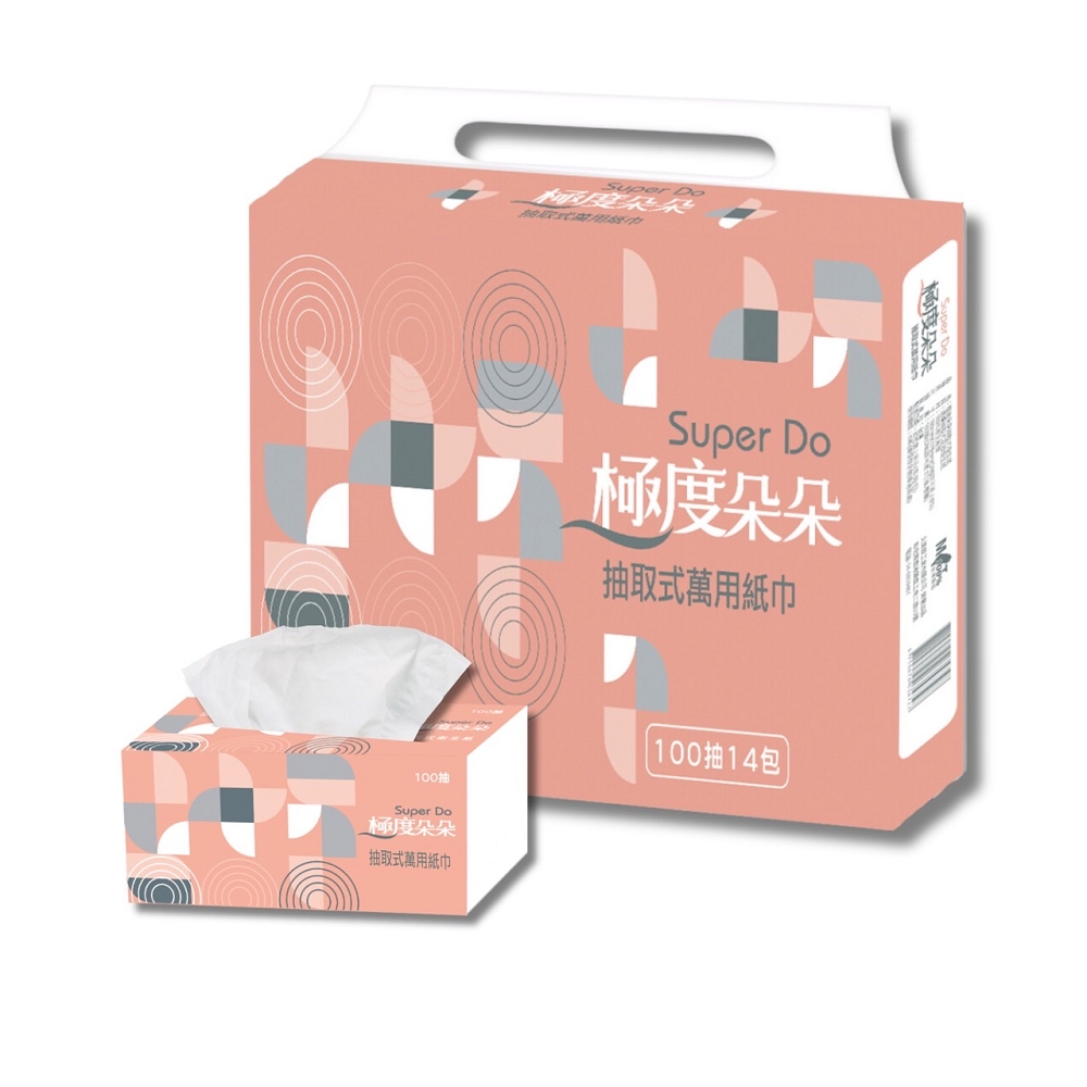 Super Do極度朵朵 抽取式萬用紙巾100抽84包/箱X2