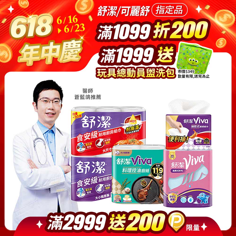 舒潔 Viva 廚房紙巾 大小隨意撕/速效/抽取式/料理控油/拋棄式抹布 箱購