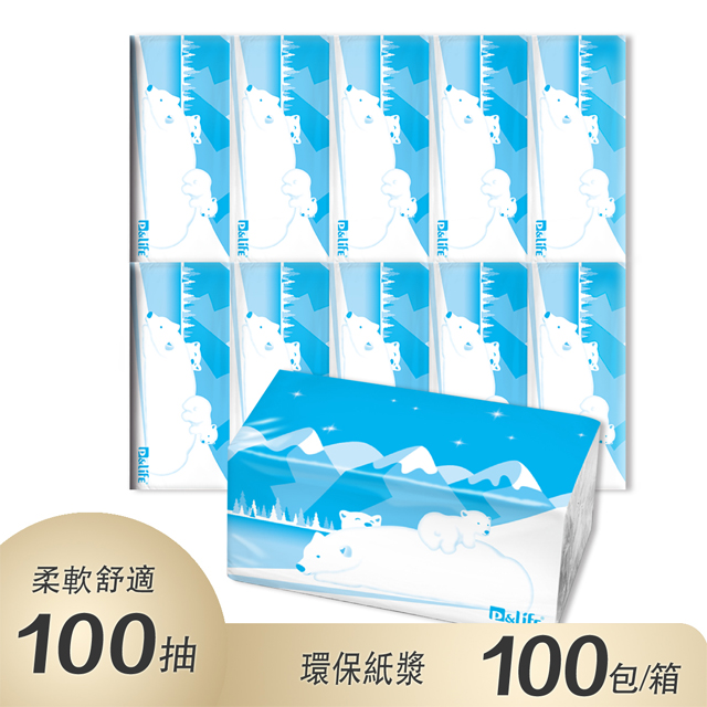 P&Lif奈芙 環保抽取式衛生紙(100抽X10包X10串/箱)環保標章