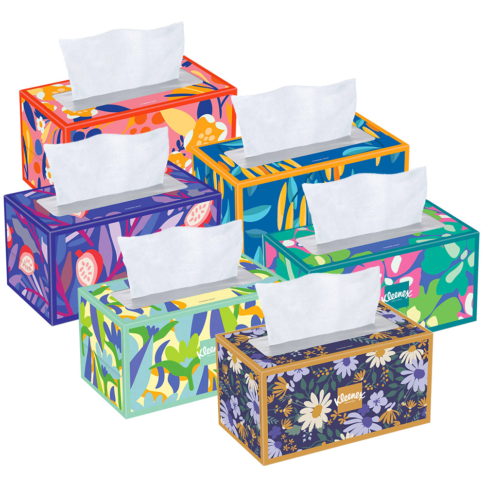 【美國 Kleenex】頂級柔嫩盒裝面紙 230抽X\6入(顏色隨機出貨)