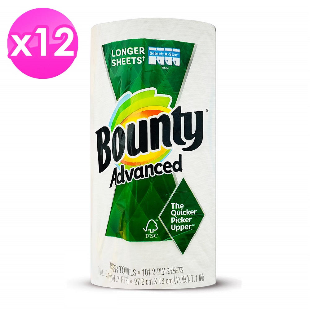 【12入】Bounty廚房紙巾(隨意撕)101張