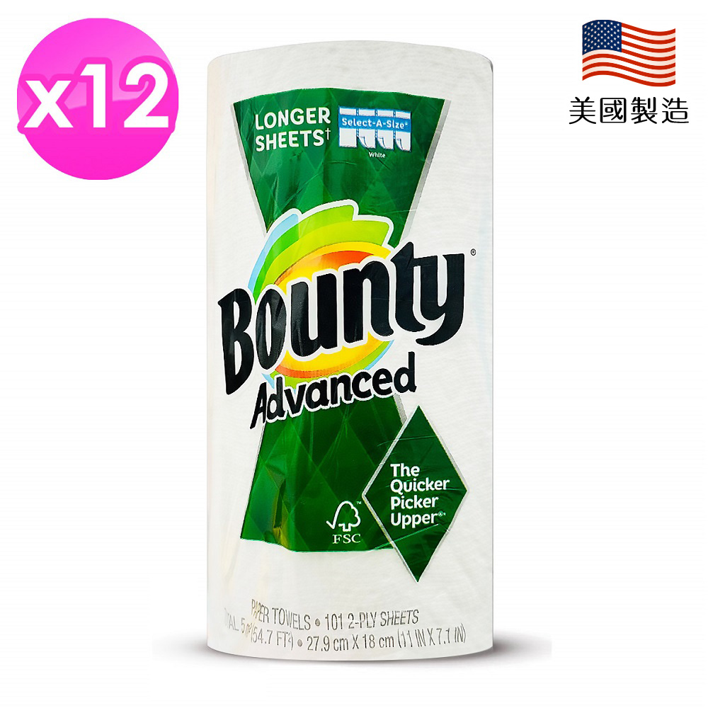 【12入】Bounty廚房紙巾(隨意撕)101張