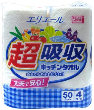 大王製紙elleair超吸收強韌捲筒廚房紙巾(50抽/4入)