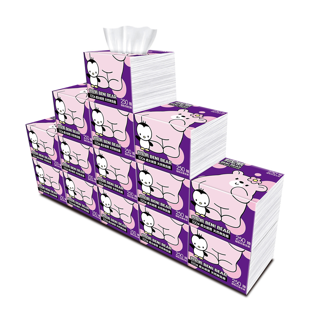 【Benibear 邦尼熊】邦尼熊超柔紙巾衛生紙(250抽（90包）（米麗版）)