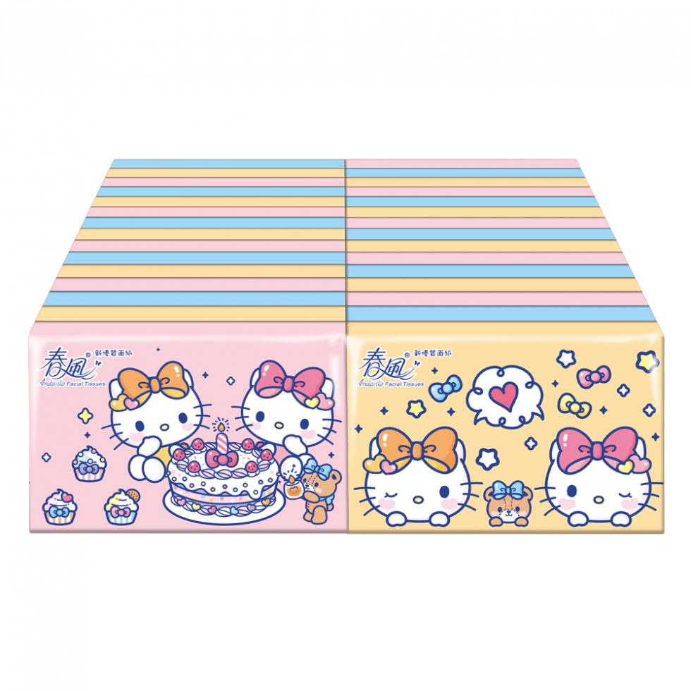 【春風】Hello Kitty 經典風袖珍包面紙 10抽x30包x2串(袖珍面紙)