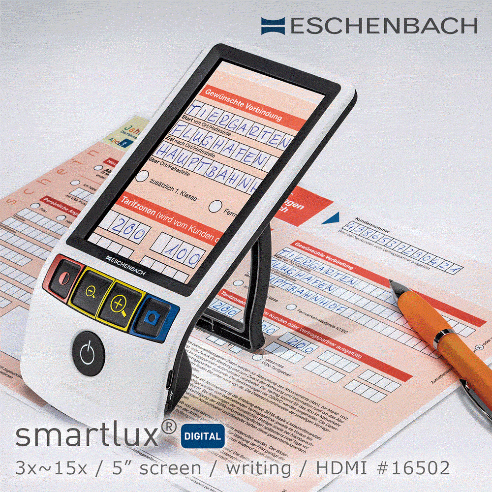 【德國 Eschenbach】smartlux DIGITAL 3x-15x 5吋書寫用HDMI可攜式擴視機 16502 (公司貨)
