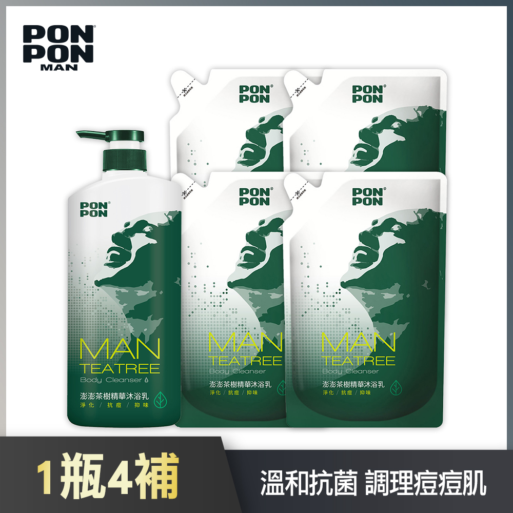 【澎澎】茶樹精華沐浴乳850g+補充包*4