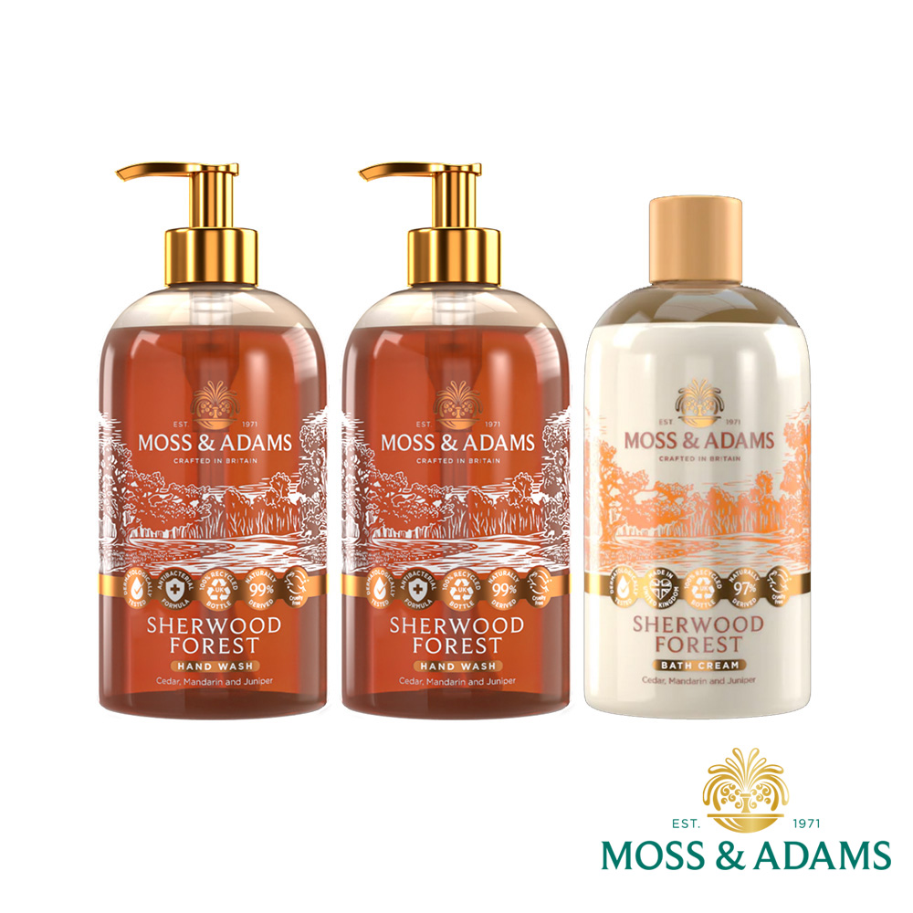 【Moss&Adams】英國植萃曠野香水洗沐2+1入組(洗手乳x2+沐浴乳x1)