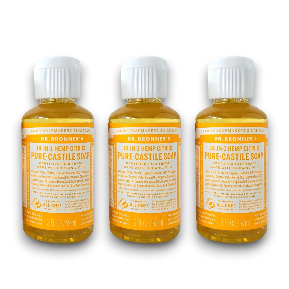 布朗博士 Dr. Bronner’s 柑橘潔膚露59ml*3入