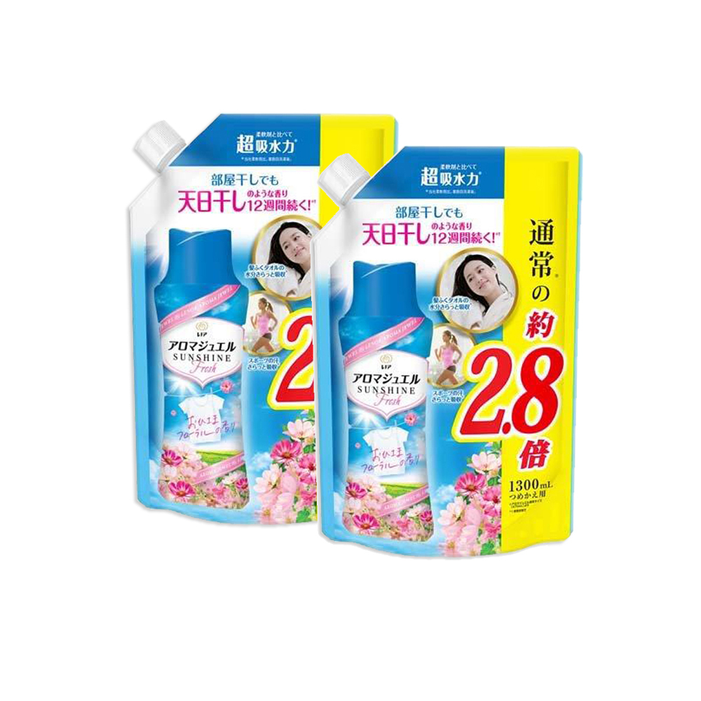 (2袋)日本P&G Lenor-日曬般消臭衣物長效留香約12週芳香顆粒香香豆-陽光花香1300ml/天藍袋