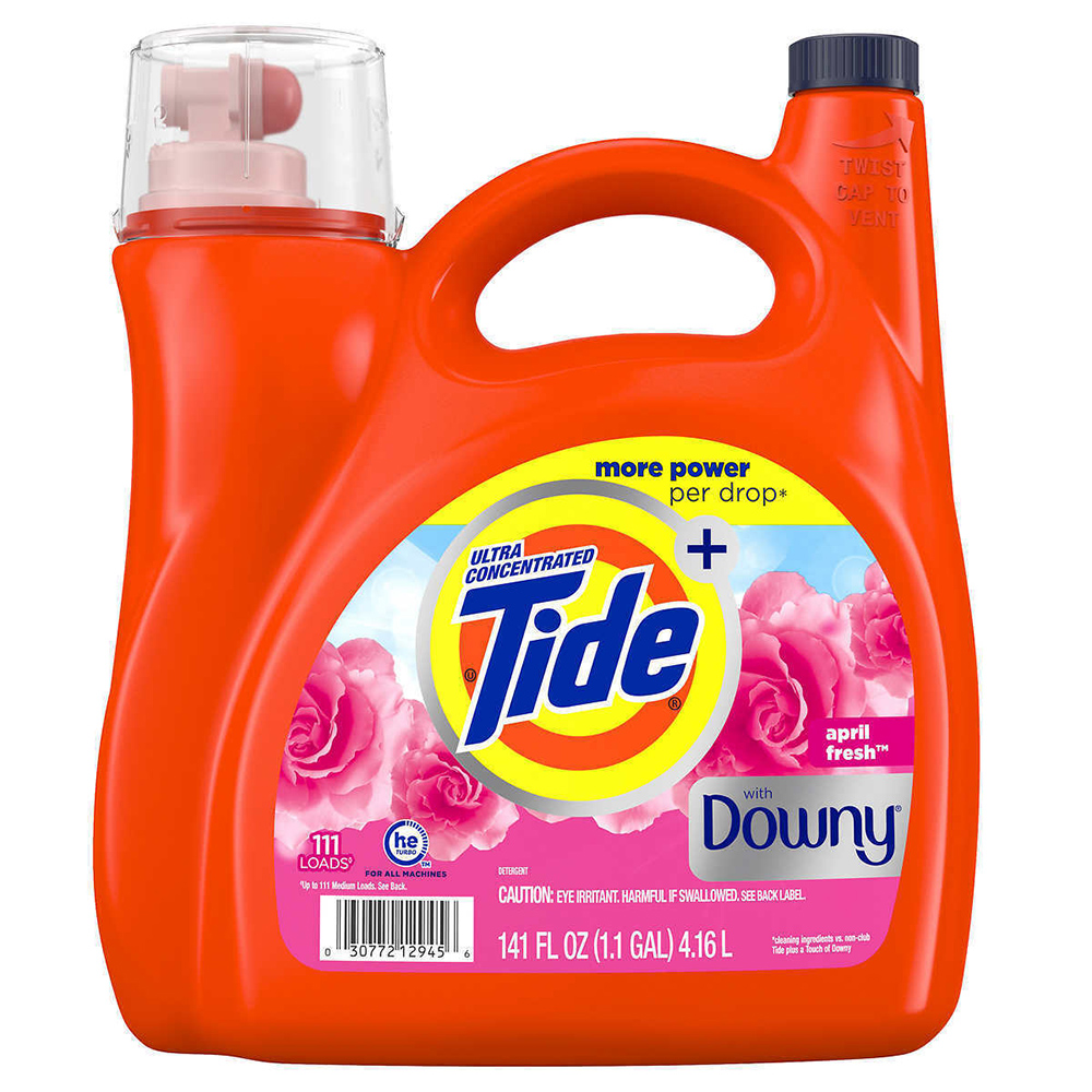 TIDE超濃縮he高效能洗衣精(新增Downy柔軟精)141oz/4.16L