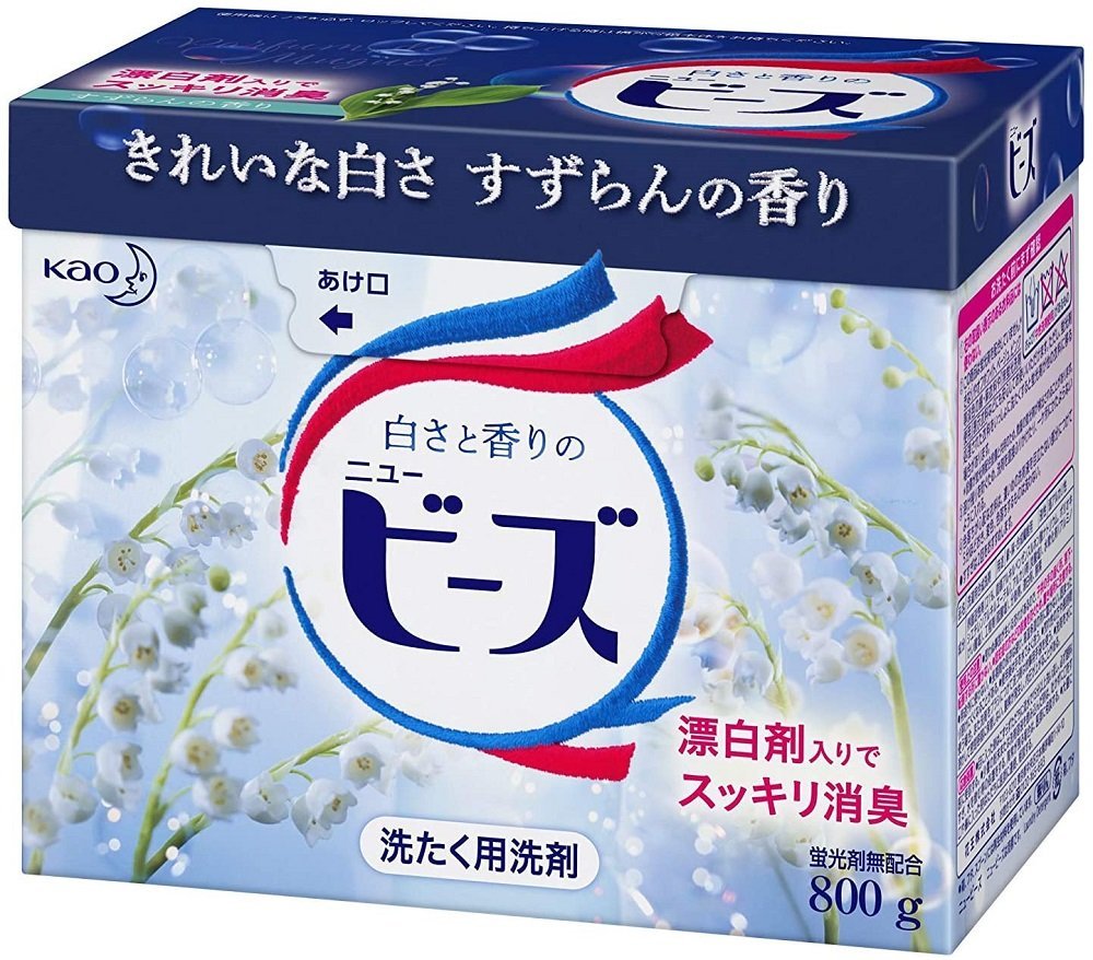 日本【花王】 香水系列 濃縮洗衣粉酵素盒裝洗衣粉 800g(藍盒鈴蘭香)