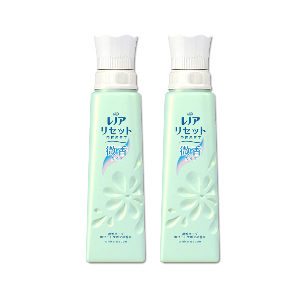 (2瓶)日本P&G Lenor蘭諾-RESET防皺除臭抗縮芳香衣物柔軟精-微香(淺藍)570ml/方瓶