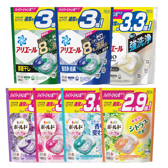 日本P&G 4D碳酸機能洗衣球39入X4 (五種味道)