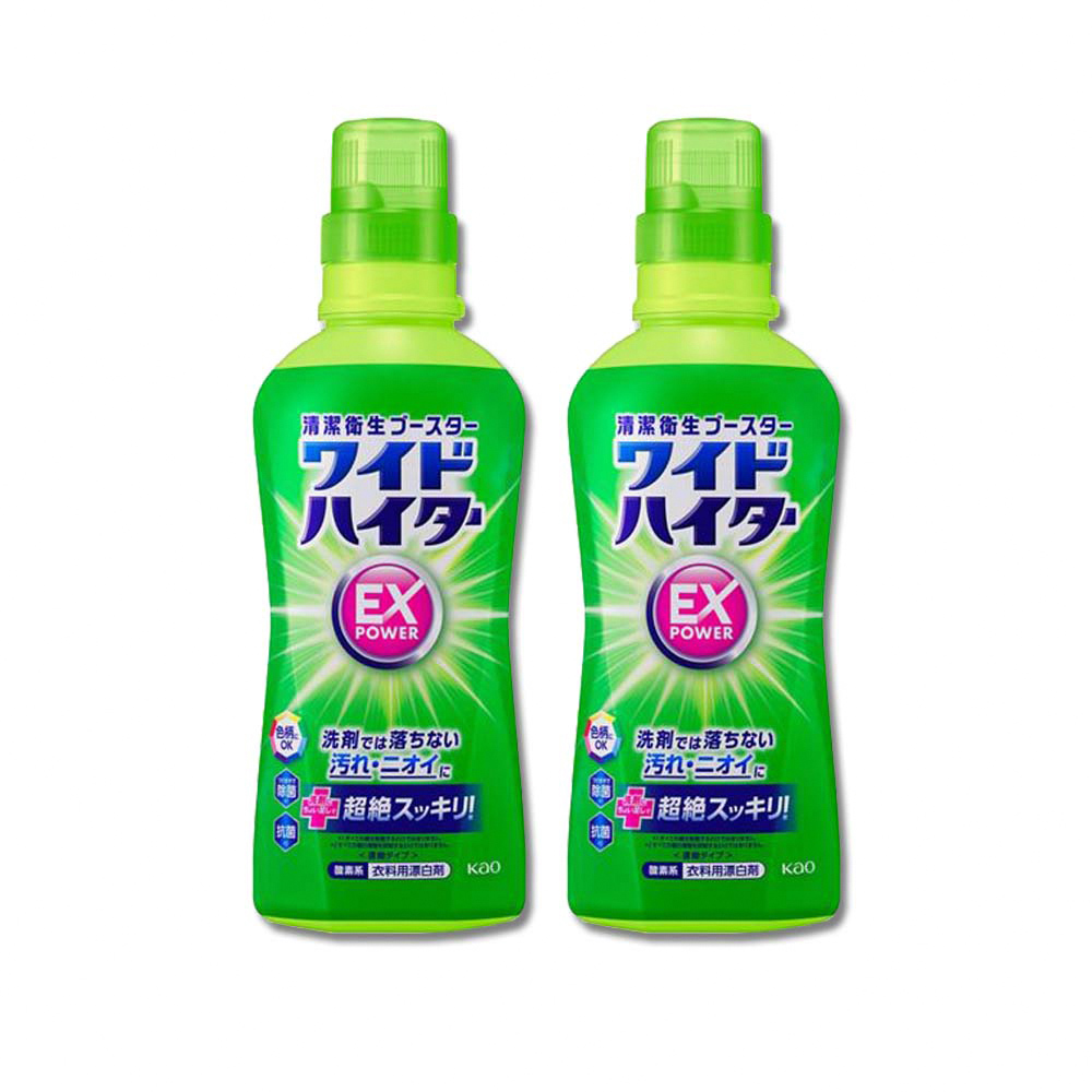 (2瓶)日本KAO花王-EX Power氧系護色洗衣漂白劑560ml/綠瓶