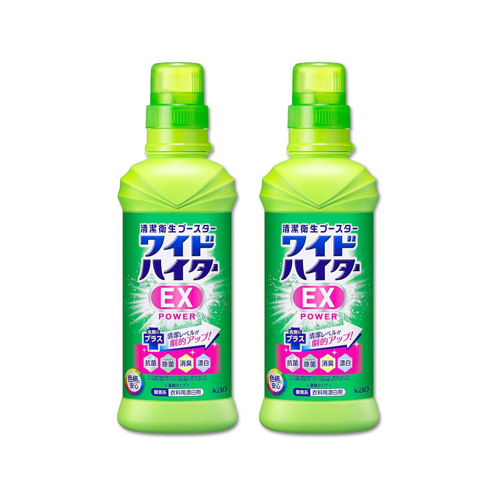 (2瓶)日本KAO花王-EX Power氧系護色洗衣漂白劑600ml/綠瓶