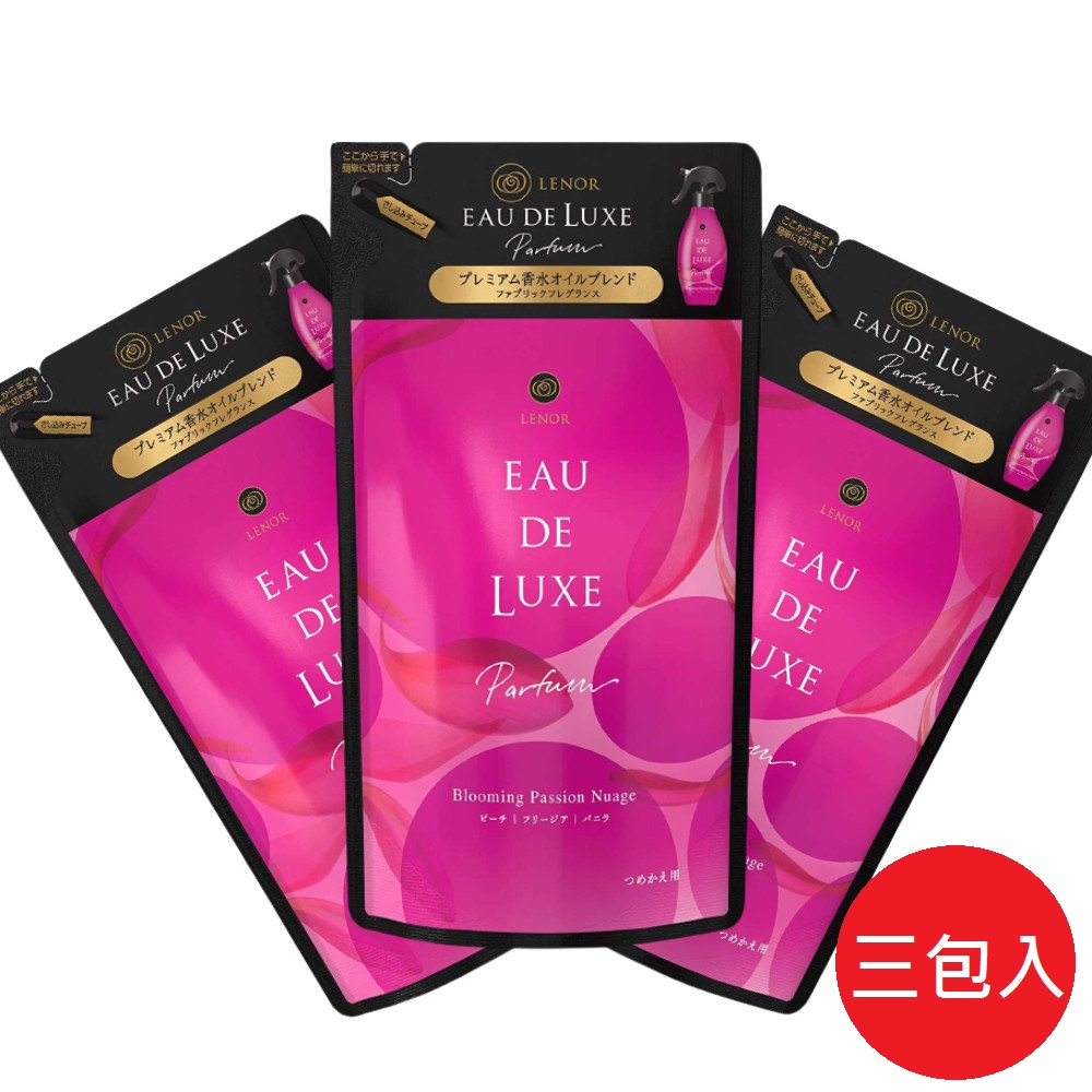 日本【P&G】EAU DE LUXE衣物香噴補充包 250ml-盛開花香*3包