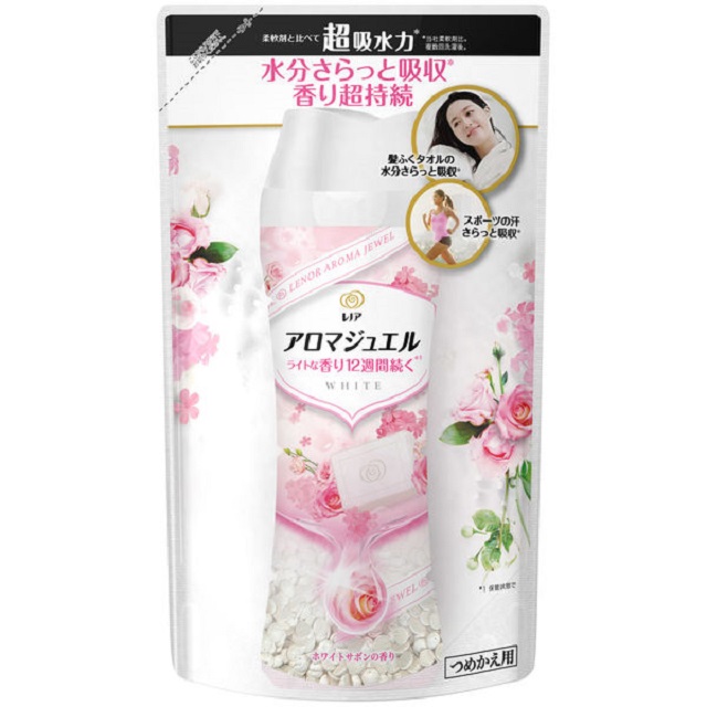 日本【P&G】 LENOR 柔順清香洗衣珠 皂香 補充包415ml